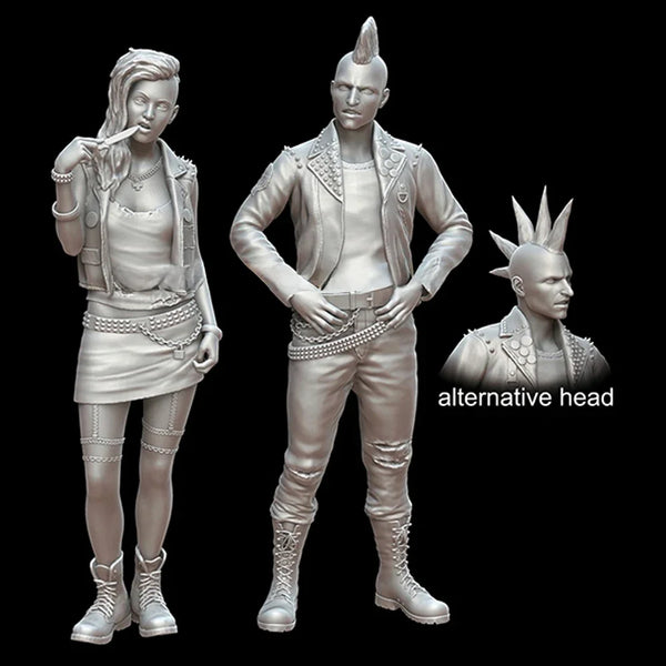 1/35 Contemporary Punk, 2 Figures, Resin Model Figure Kit, Unassembled and Unpainted