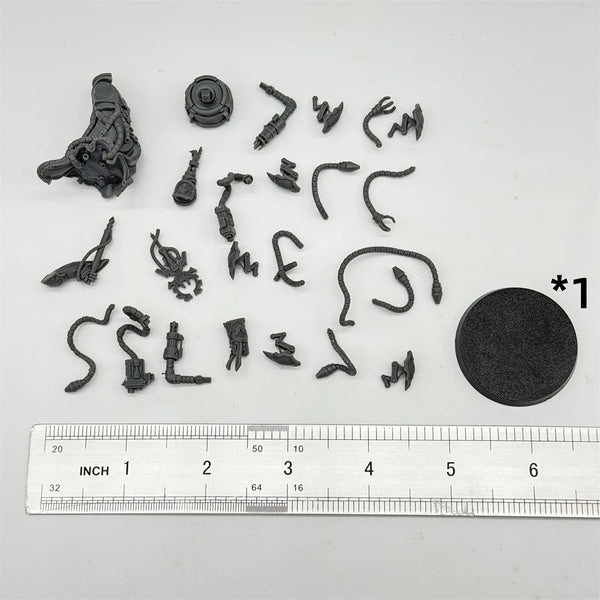 32mm Scavenger Chaplains, 5 Figures, Resin Model Figure Kit, Sci-Fi Theme, Unassembled and Unpainted