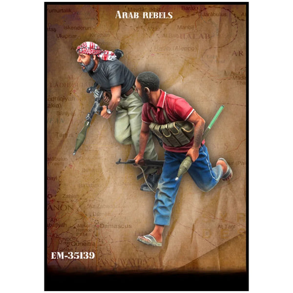 1/35 Modern Arab Fighter in Keffiyeh Advancing with Rifle, Resin Model Figure Kit, Unassembled and Unpainted