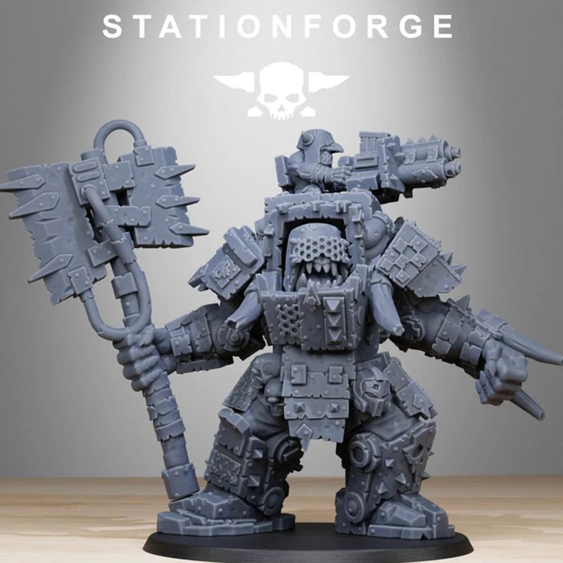 80mm Orc Commander War Boss, Resin Model Figure Kit, Fantasy Theme, Unassembled and Unpainted