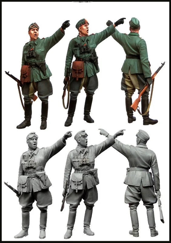 1/35 WWI German Officers Pointing and Directing, 6 Figures, Resin Model Figure Kit, Unassembled and Unpainted