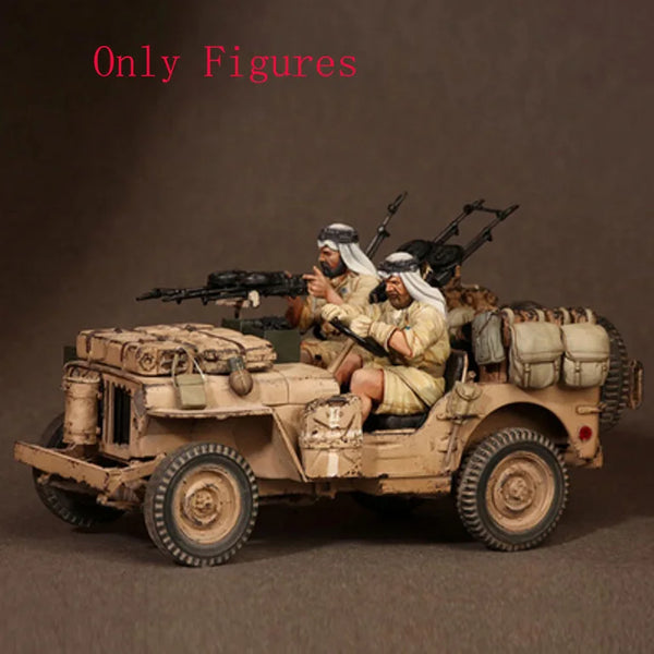 1/35 Modern Mounted Weapons Operators in Desert Gear, 2 Figures, Resin Model Figure Kit, Unassembled and Unpainted
