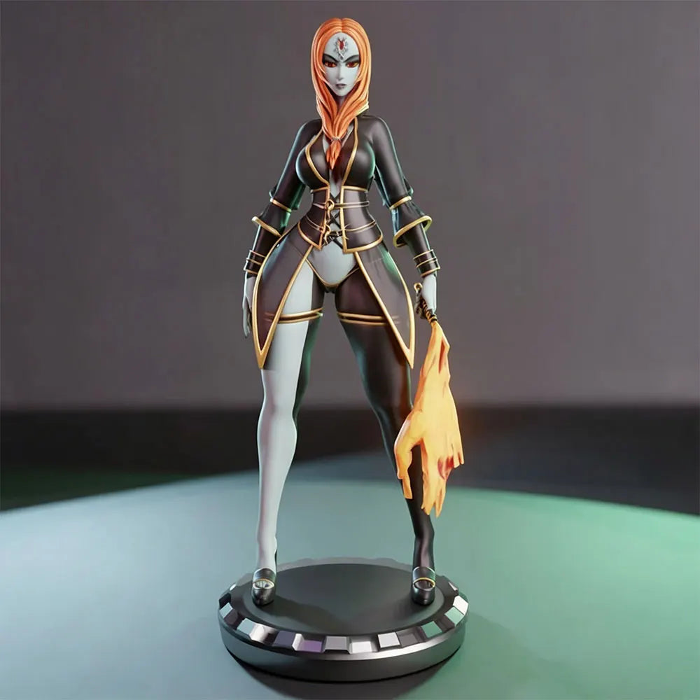 1/24 Hooded Warrior in Tactical Armor with Flame Blade, Resin Model Figure Kit, Anime Theme, Unassembled and Unpainted