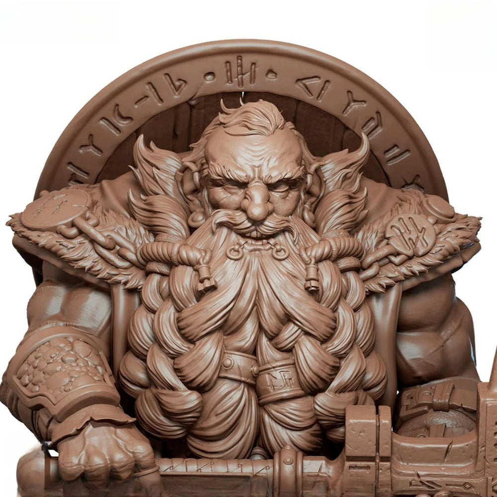 1/10 Dwarf Warrior with Braided Beard and Axes, Resin Model Bust Kit, Fantasy Theme, Unassembled and Unpainted