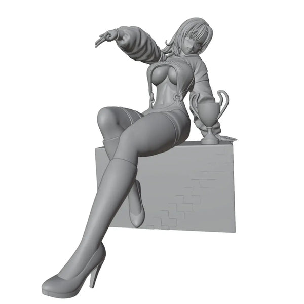 75mm Anime Military Female, Resin Model Figure Kit, Unassembled and Unpainted