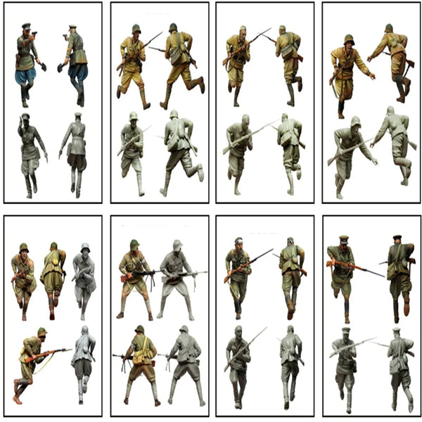 1/35 WWII British Infantry Squad with Officers, 8 Figures, Resin Model Figure Kit, Unassembled and Unpainted