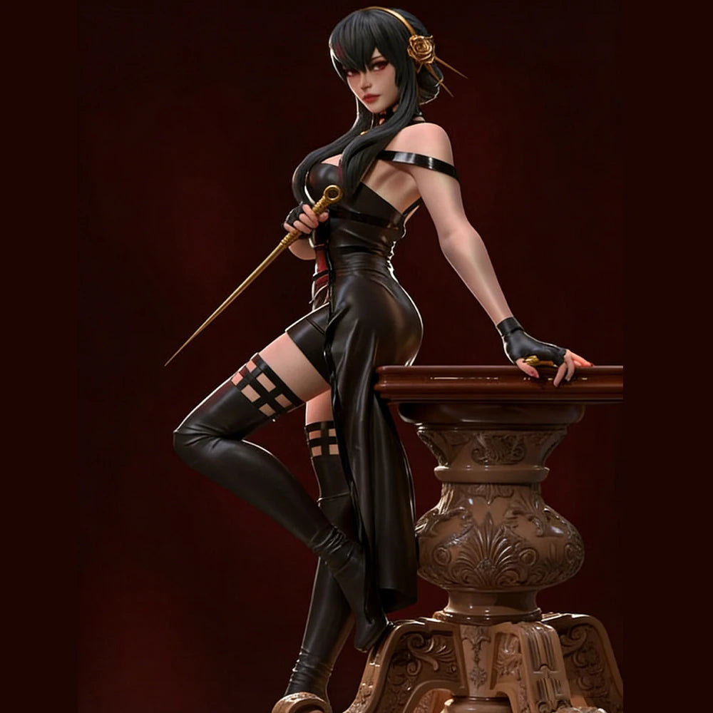 1/24 Female Warrior with Polearm and Gold Band, Resin Model Figure Kit, Unassembled and Unpainted