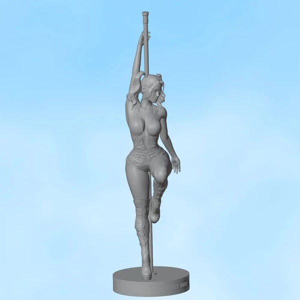 75mm Athletic Warrior with Staff, Resin Model Figure Kit, Unassembled and Unpainted