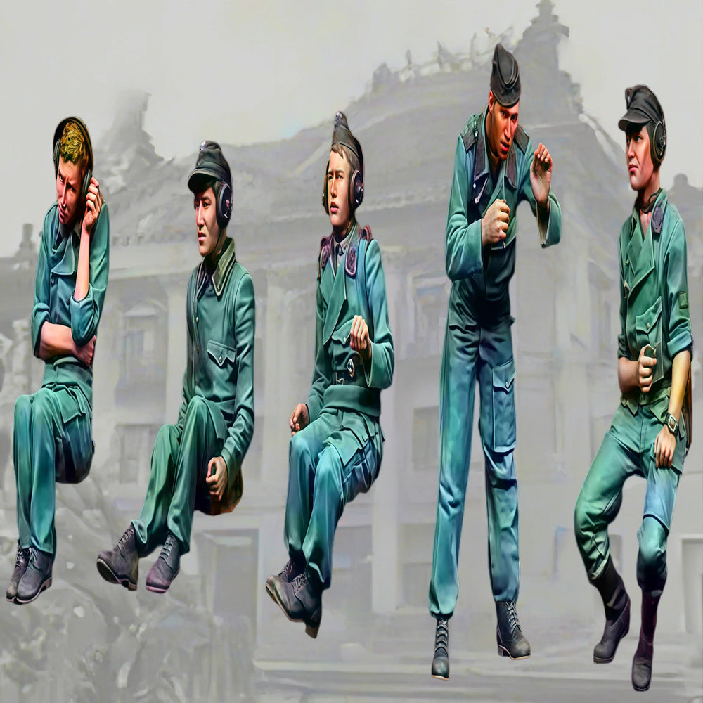 1/35 Modern Tank Crew Squad, 6 Figures, Resin Model Figure Kit, Unassembled and Unpainted