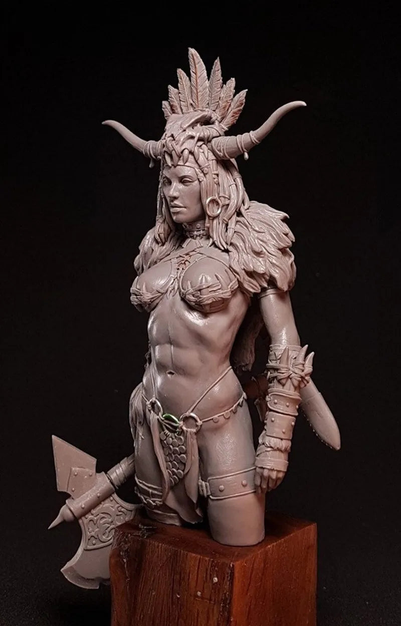 1/12 Tribal Warrior, Resin Model Figure Kit, Fantasy Theme, Unassembled and Unpainted
