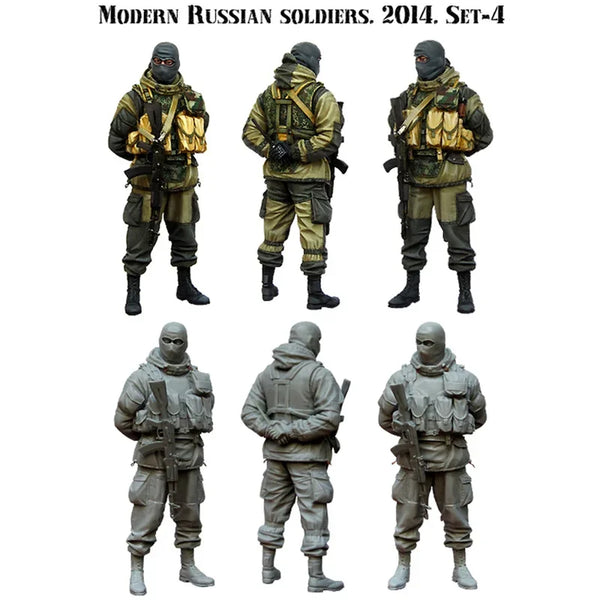 1/35 Modern Russian Infantry 2014 with Body Armor, 6 Figures, Resin Model Figure Kit, Unassembled and Unpainted