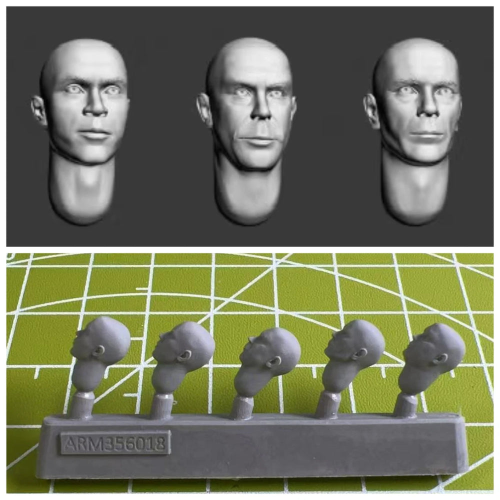 1/35 Modern Soldier Heads, 18 Figures, Resin Model Bust Kit, Unassembled and Unpainted