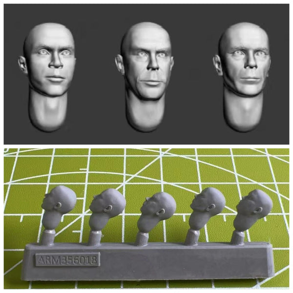 1/35 Modern Soldier Heads, 18 Figures, Resin Model Bust Kit, Unassembled and Unpainted