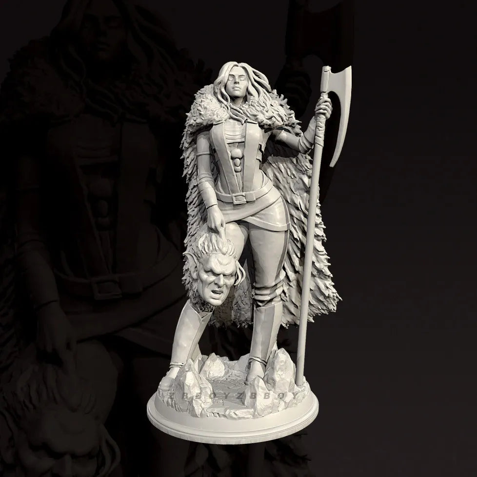 35mm Barbarian Axe Warrior, Resin Model Figure Kit, Fantasy Theme, Unassembled and Unpainted
