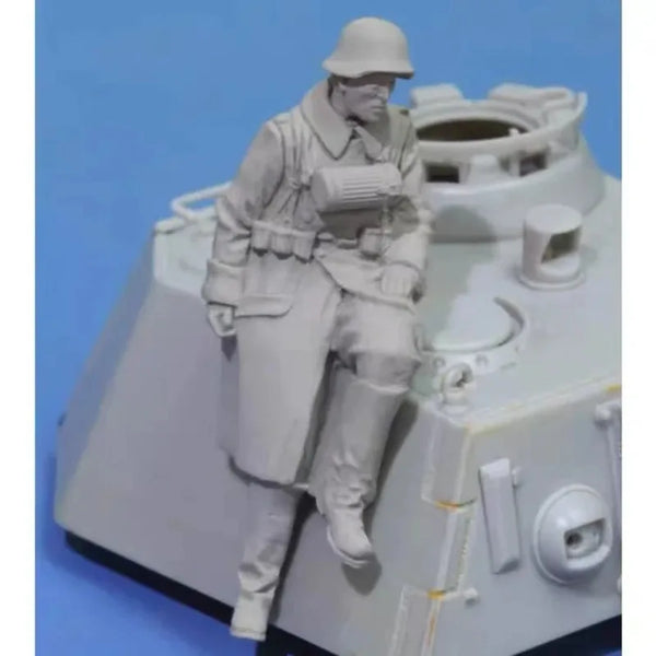 1/35 WWII German Machine Gunner with Turret, Resin Model Figure Kit, Unassembled and Unpainted