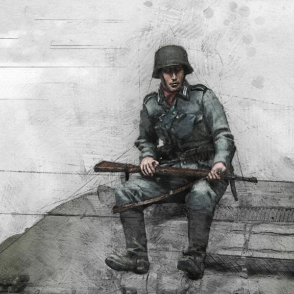 1/35 WWII German Infantry Defending Fortifications, 2 Figures, Resin Model Figure Kit, Unassembled and Unpainted