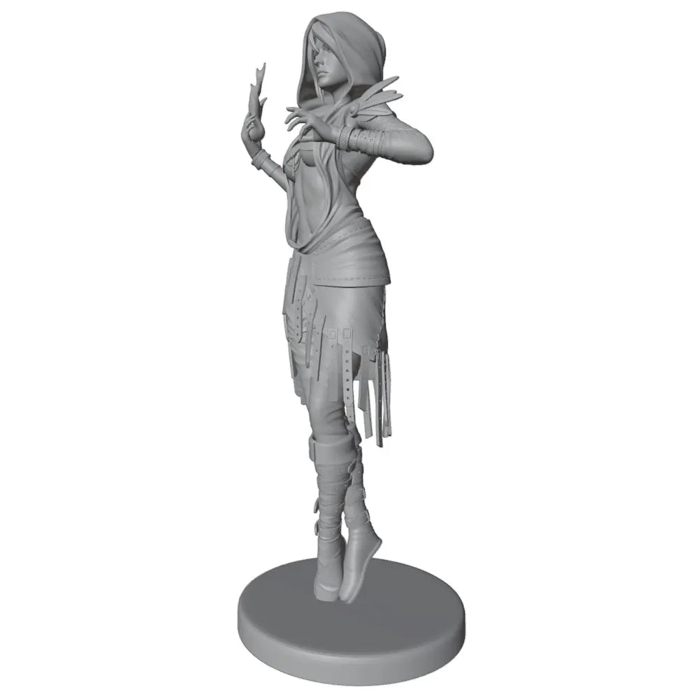 75mm Female Spellcaster, Resin Model Figure Kit, Fantasy Theme, Unassembled and Unpainted
