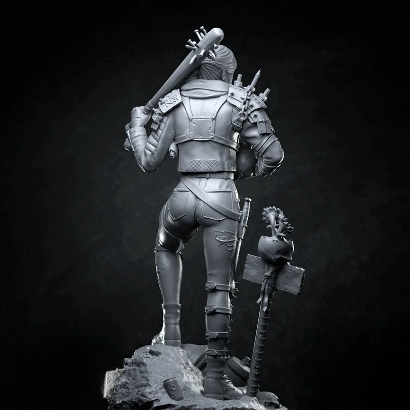 1/24 Female Barbarian Warriors with Axe and Sword, 2 Figures, Resin Model Figure Kit, Fantasy Theme, Unassembled and Unpainted