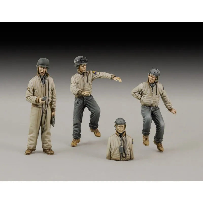 1/35 WWII Allied Soldiers & Tank Crew, 5 Figures, Resin Model Figure Kit, Unassembled and Unpainted