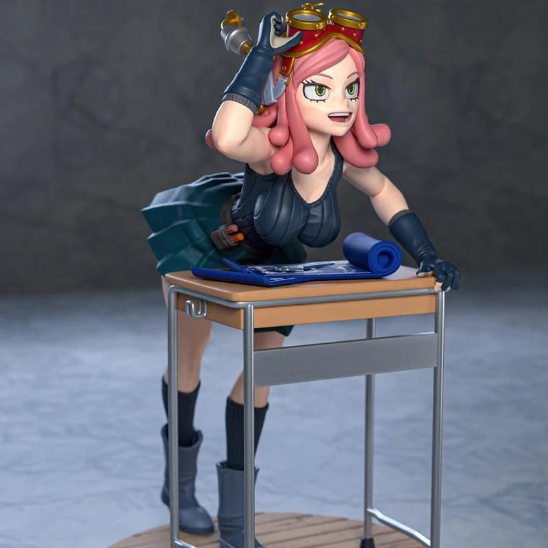 1/24 Girl with Pink Hair at Computer, Resin Model Figure Kit, Anime Theme, Unassembled and Unpainted