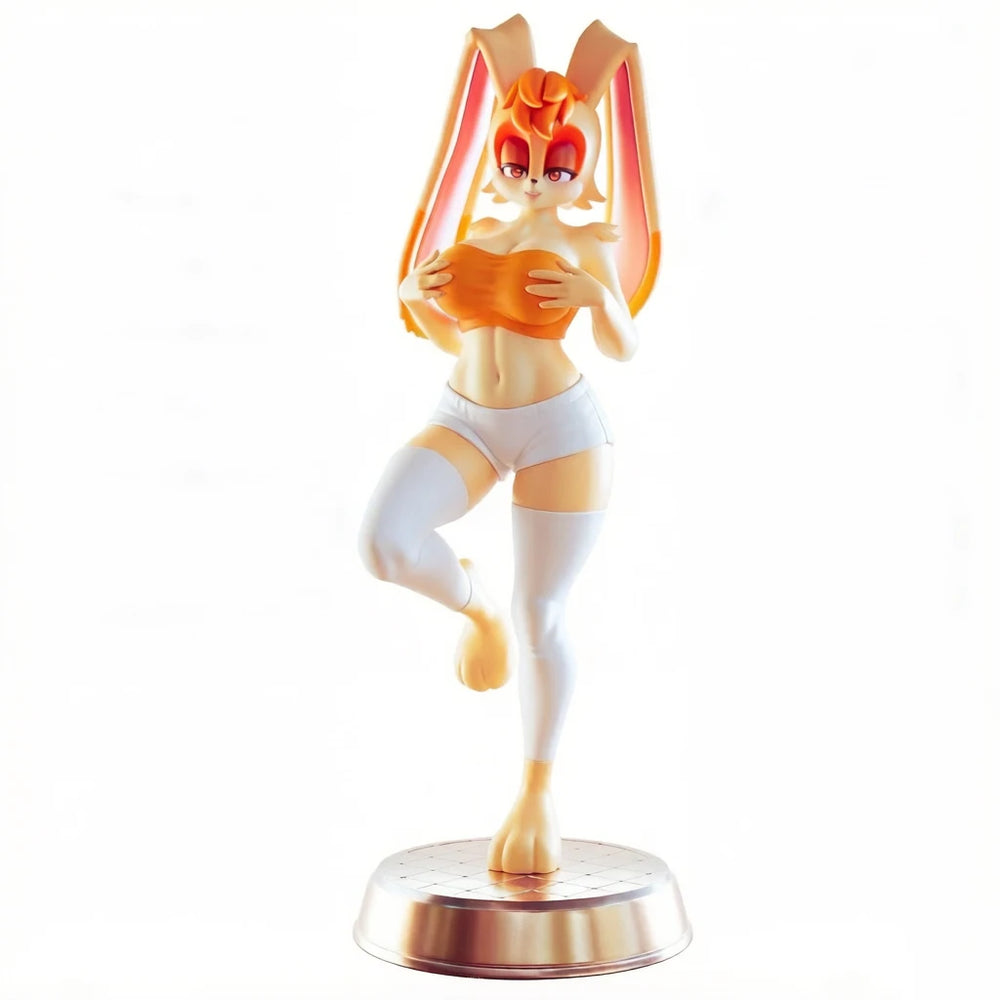 1/24 Orange-Haired Twin-Tail Girl Jumping, Resin Model Figure Kit, Anime Theme, Unassembled and Unpainted