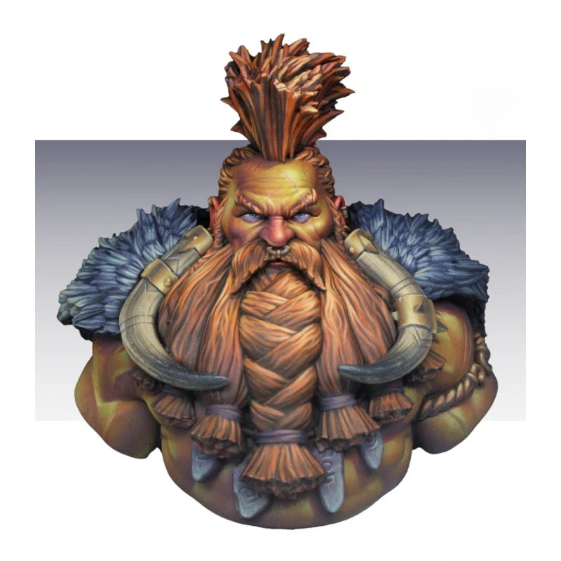 1/12 Dwarf King with Braided Beard, Resin Model Bust Kit, Fantasy Theme, Unassembled and Unpainted