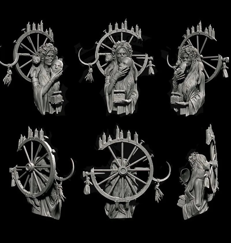 1/10 Dark Fantasy Witch, Resin Model Bust Kit, Fantasy Theme, Unassembled and Unpainted