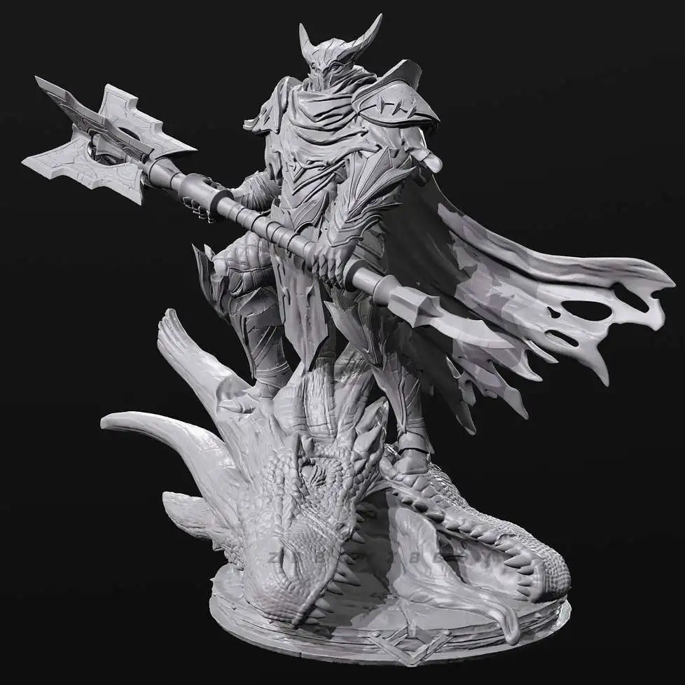 75mm Dragon-Slaying Knight, Resin Model Figure Kit, Fantasy Theme, Unassembled and Unpainted