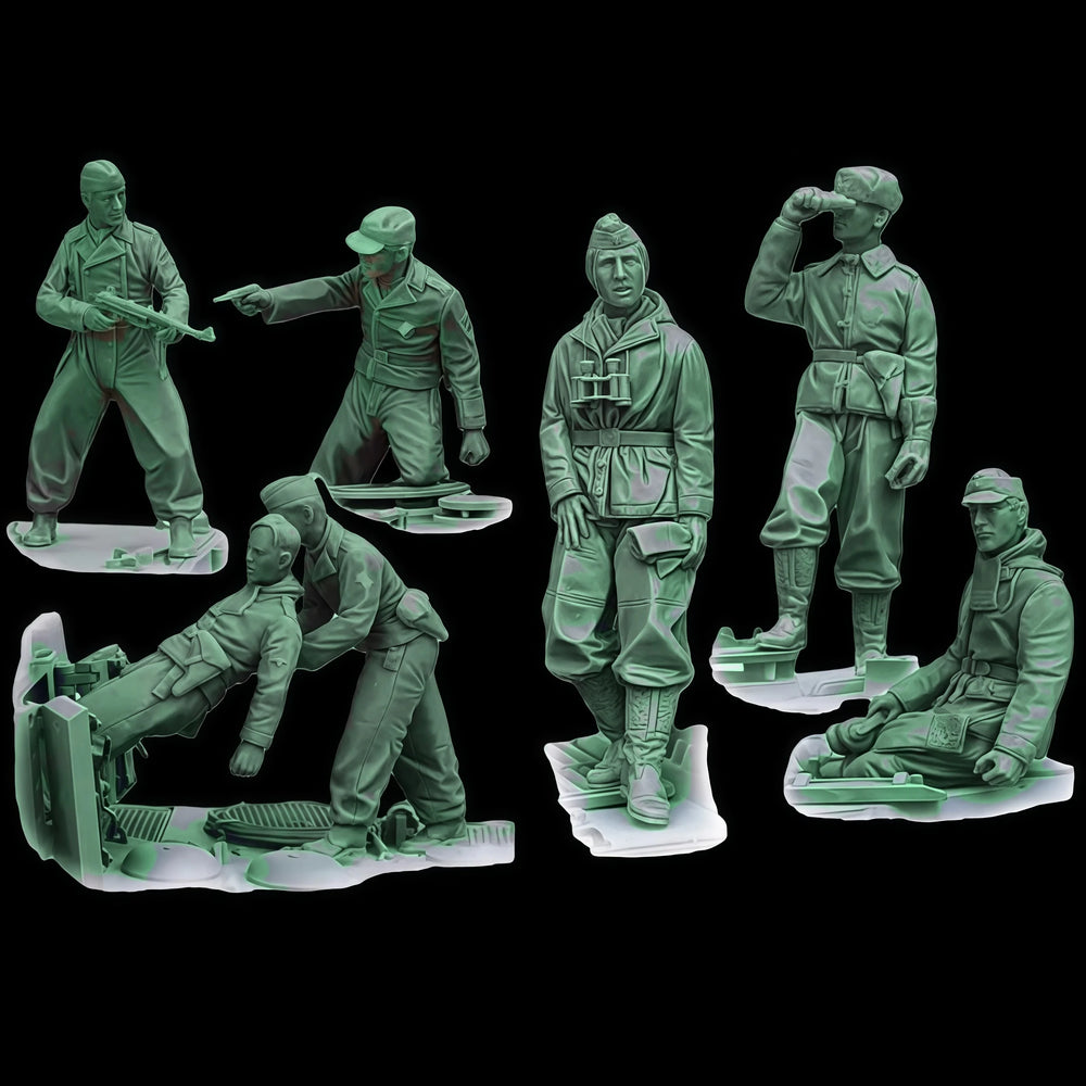 1/35 Modern Soviet Infantry Squad Combat Poses, 7 Figures, Resin Model Figure Kit, Unassembled and Unpainted