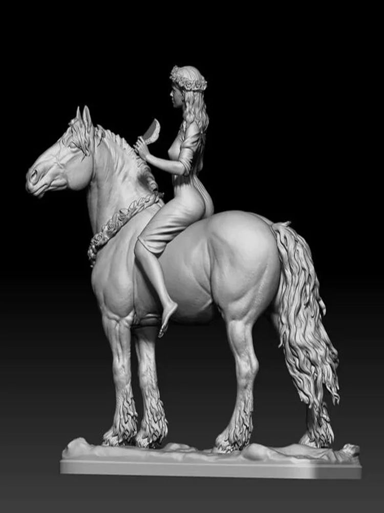 1/32 Ancient Slavic Mounted Warrior, Resin Model Figure Kit, Unassembled and Unpainted