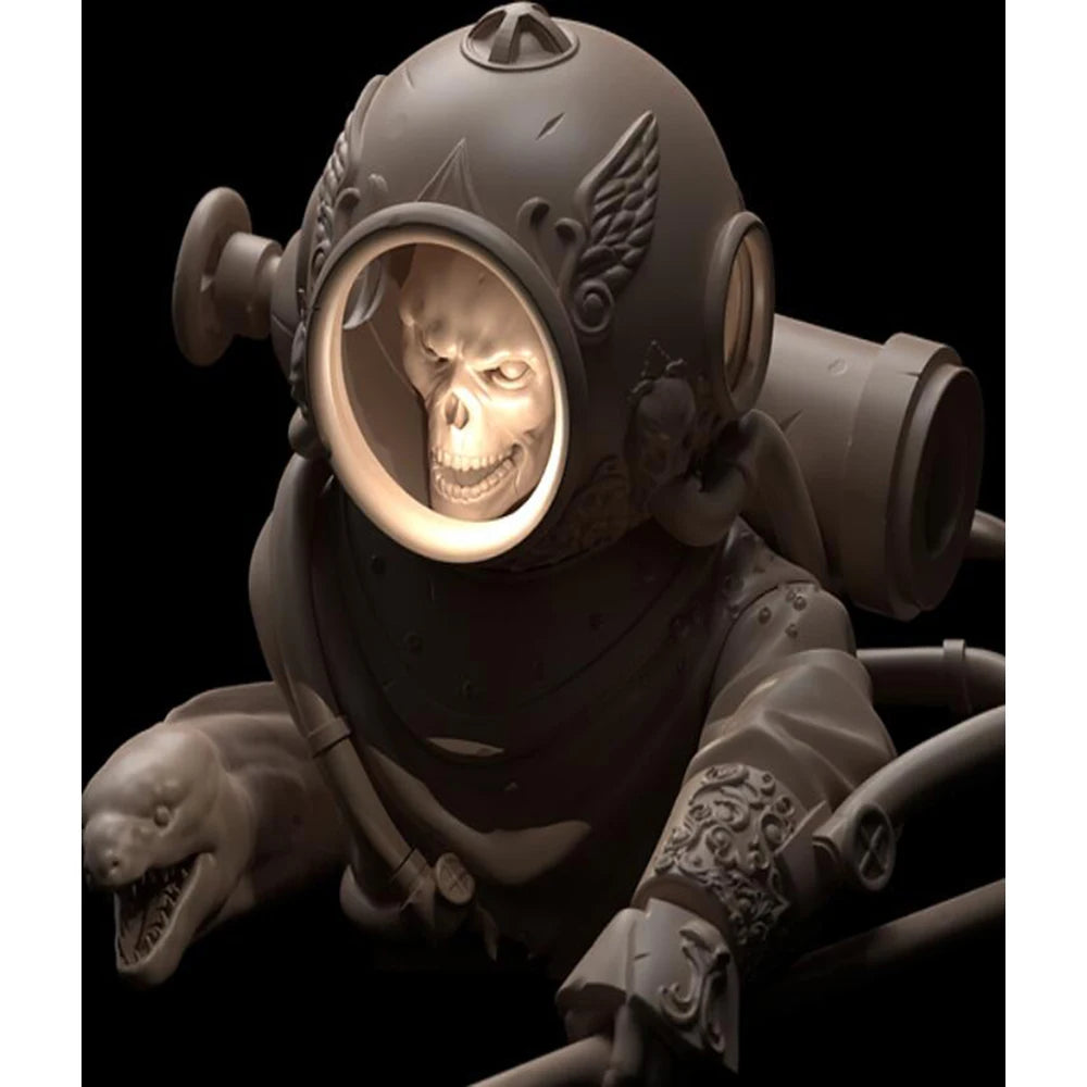 1/10 Dark Fantasy Skull Warrior, Resin Model Bust Kit, Fantasy Theme, Unassembled and Unpainted