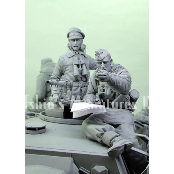 1/16 WWII German Wehrmacht, 4 Figures, Resin Model Diorama Kit, Unassembled and Unpainted