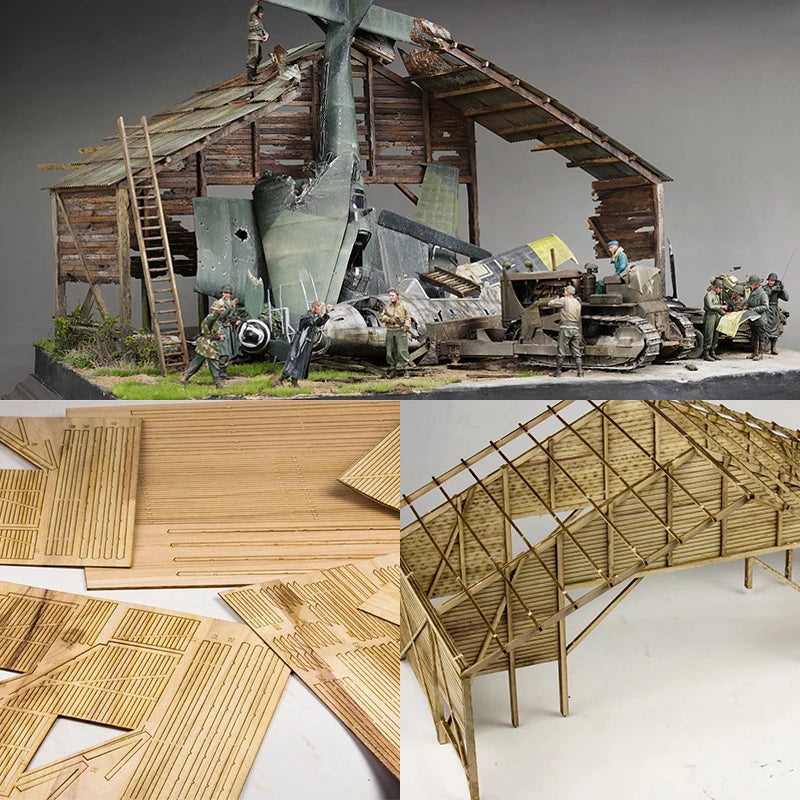 1/35 WWII German Workshop Complex, 8 Figures, Resin Model Diorama Kit, Unassembled and Unpainted