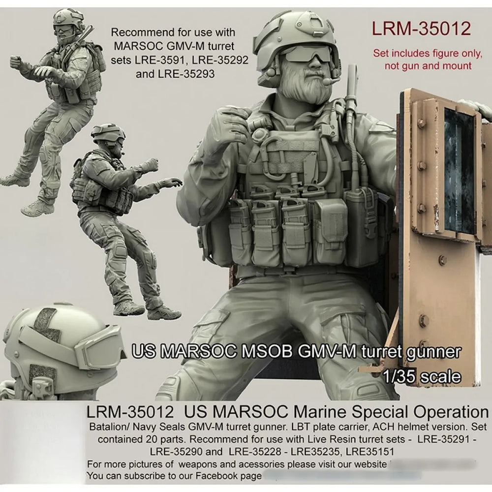 1/35 Modern US MARSOC Turret Gunner, Resin Model Figure Kit, Unassembled and Unpainted