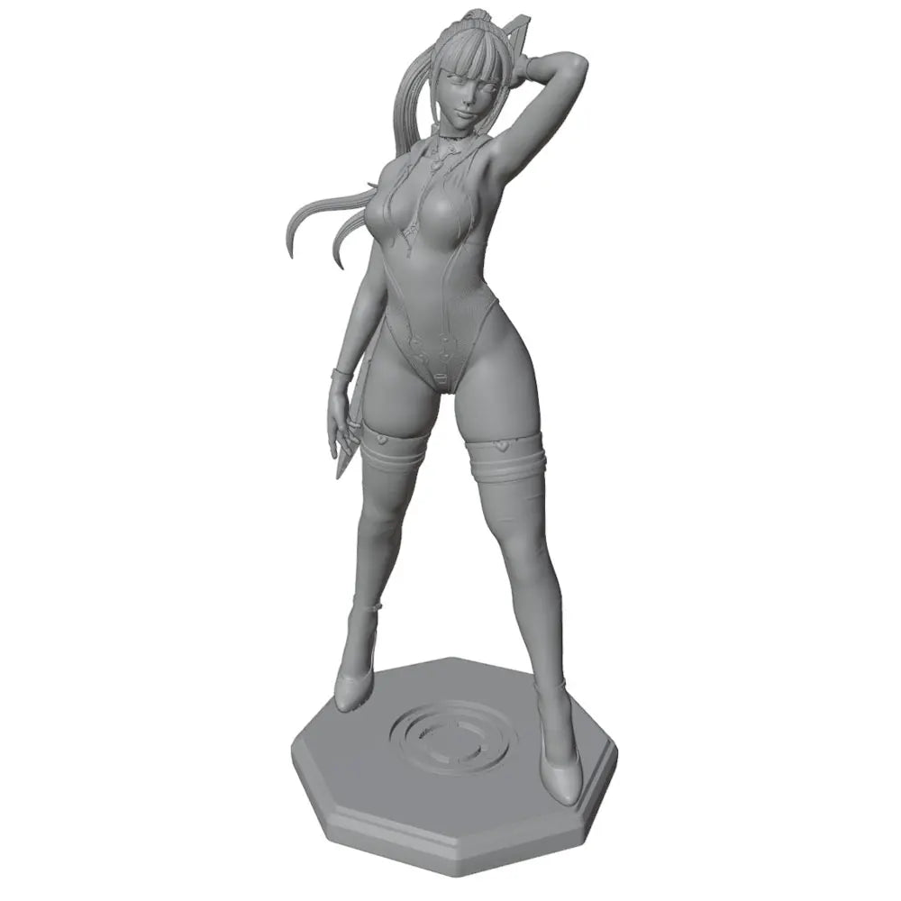 1/24 Female Warrior with Sword, Resin Model Figure Kit, Anime Theme, Unassembled and Unpainted