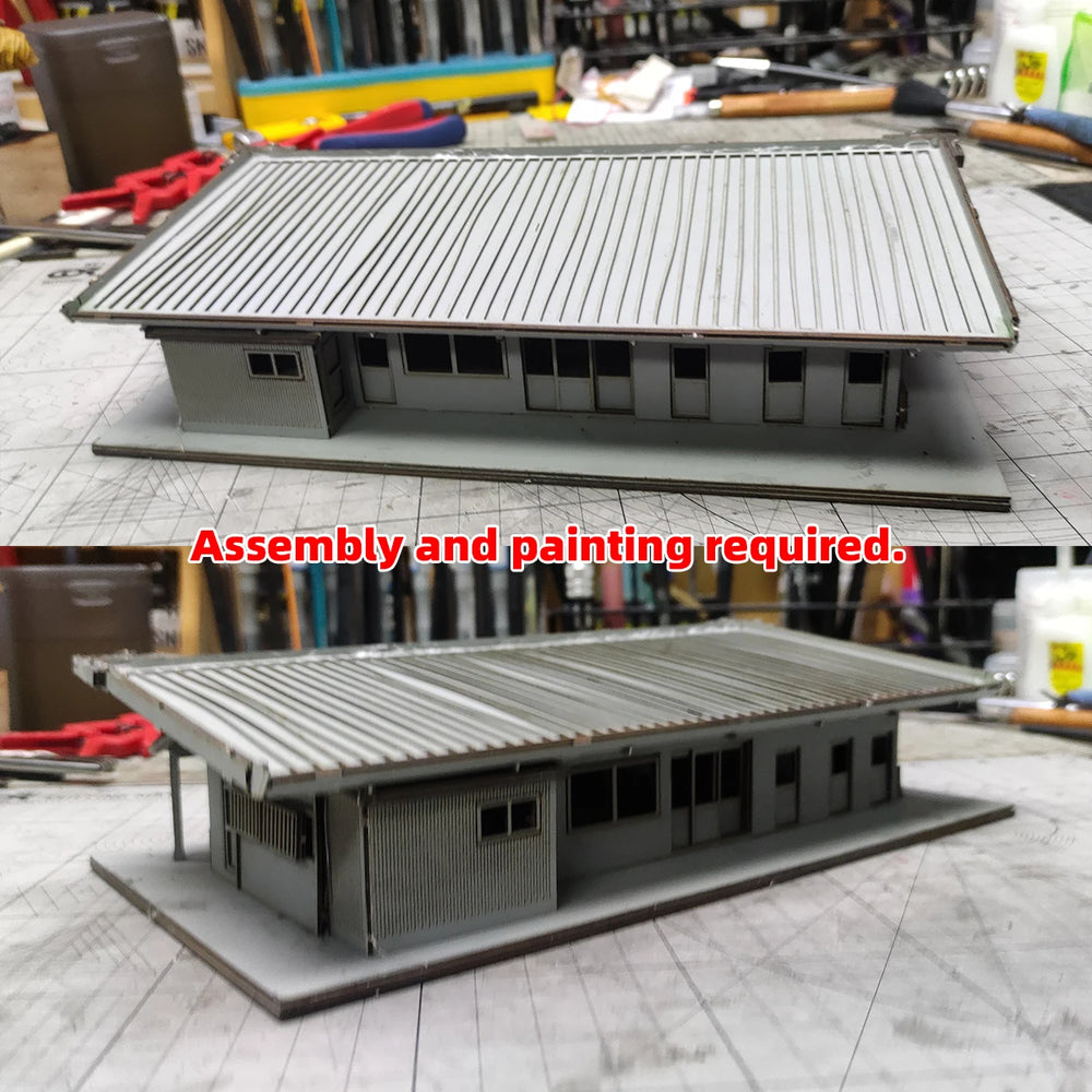 1/87 Modern Railway Station Scene, Resin Model Diorama Kit, Unassembled and Unpainted