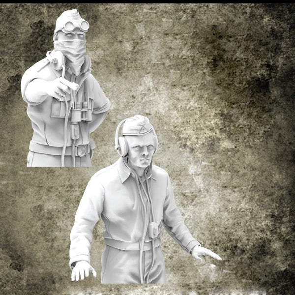 1/35 WWII Soldiers with Tactical Face Gear, Resin Model Figure Kit, Unassembled and Unpainted