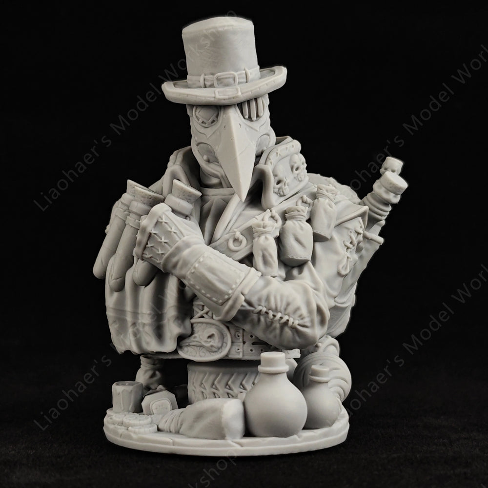 1/10 Plague Doctor, Resin Model Bust Kit, Fantasy Theme, Unassembled and Unpainted