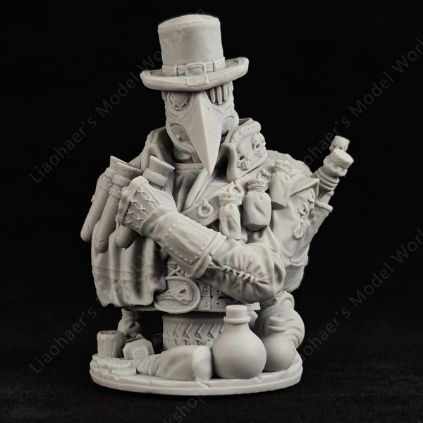 1/10 Plague Doctor, Resin Model Bust Kit, Fantasy Theme, Unassembled and Unpainted