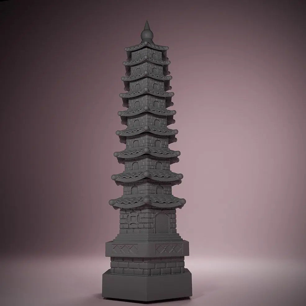 80mm Chinese Wenchang Pagoda Architecture, Resin Model Terrain Kit, Historical Theme, Unpainted