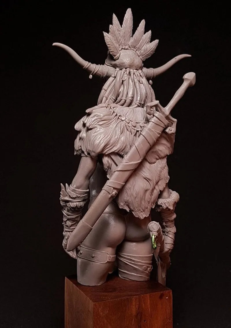 1/12 Tribal Warrior, Resin Model Figure Kit, Fantasy Theme, Unassembled and Unpainted