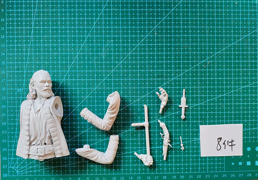1/10 Ancient Viking Warrior with Braided Hair and Axe, Resin Model Bust Kit, Unassembled and Unpainted