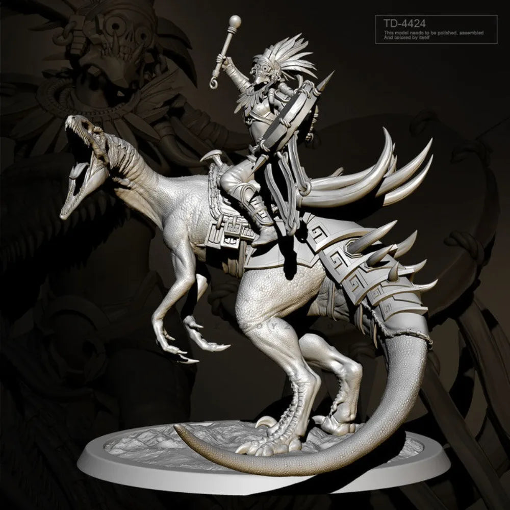 50mm Female Dragon Warrior, Resin Model Figure Kit, Fantasy Theme, Unassembled and Unpainted