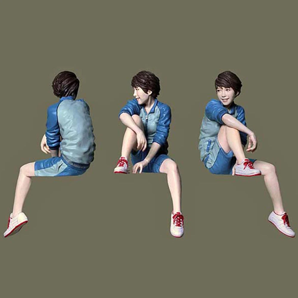 1/20 Modern Casual Girl Sitting, Resin Model Figure Kit, Unassembled and Unpainted