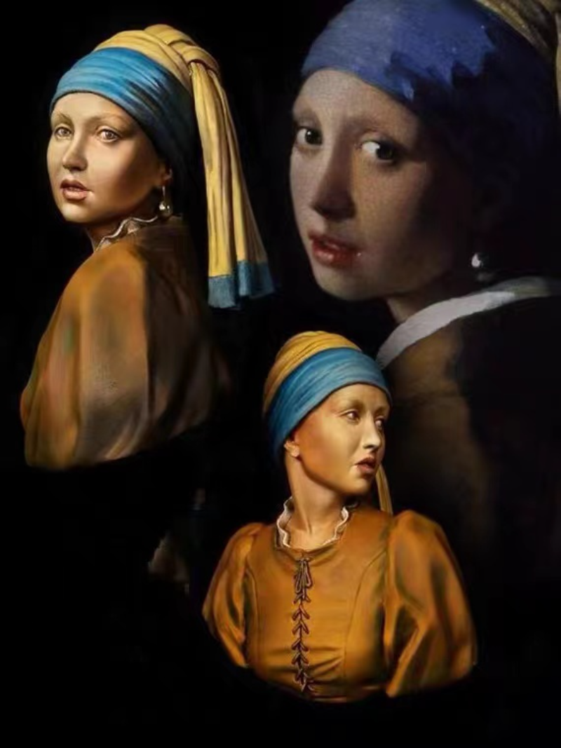 1/10 Ancient European Girl, Resin Model Bust Kit, Unassembled and Unpainted