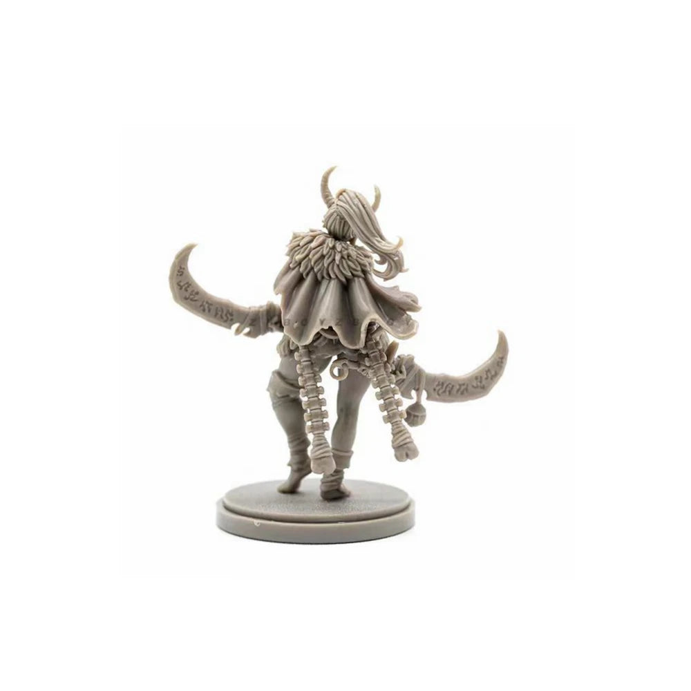 28mm Dashing Reaper Paleun Demon Warrior, Resin Model Figure Kit, Fantasy Theme, Unassembled and Unpainted