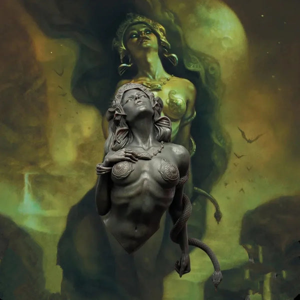 1/10 Demonic Sorceress with Flowing Hair, Resin Model Bust Kit, Fantasy Theme, Unassembled and Unpainted