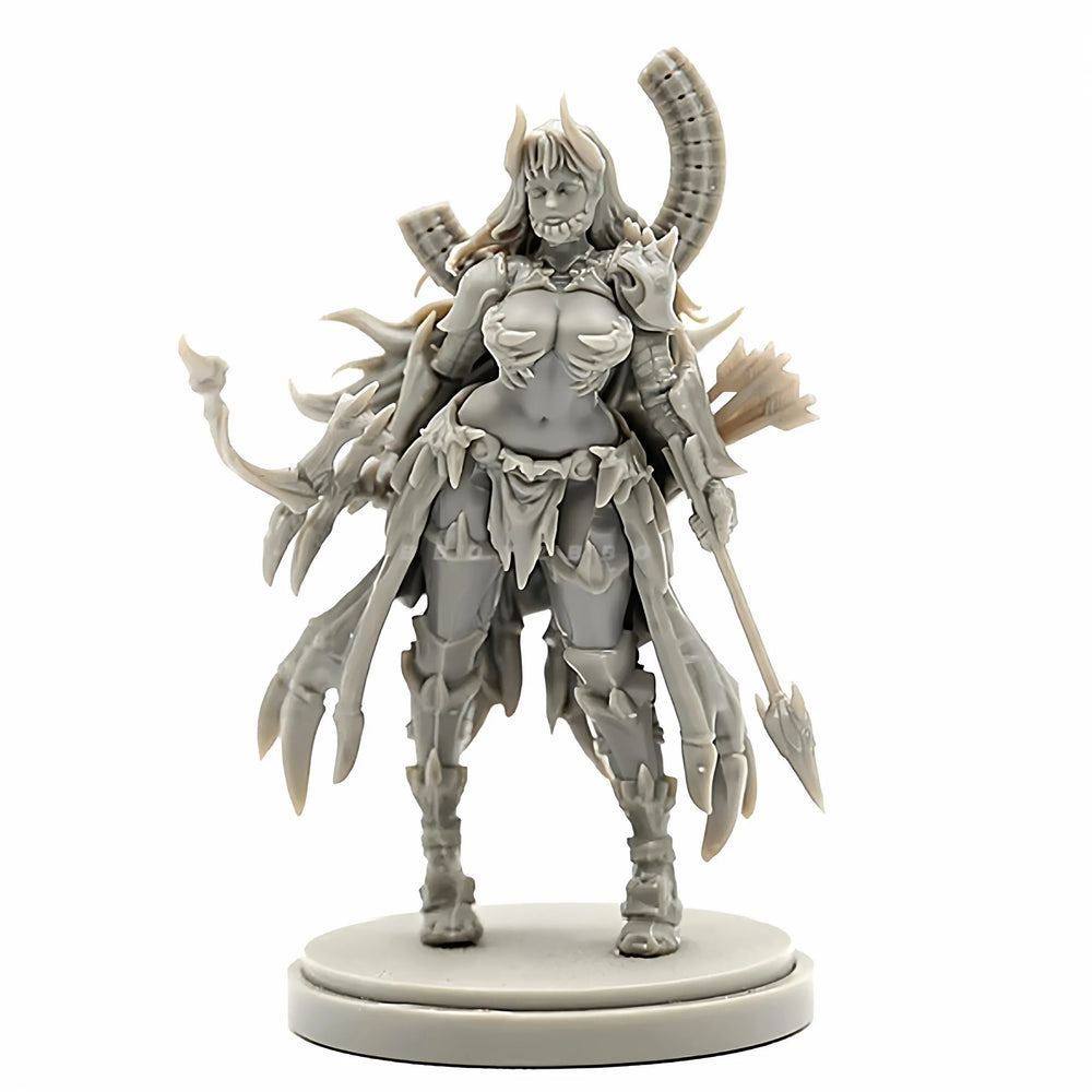 38mm Female Demon Archer, Resin Model Figure Kit, Fantasy Theme, Unassembled and Unpainted