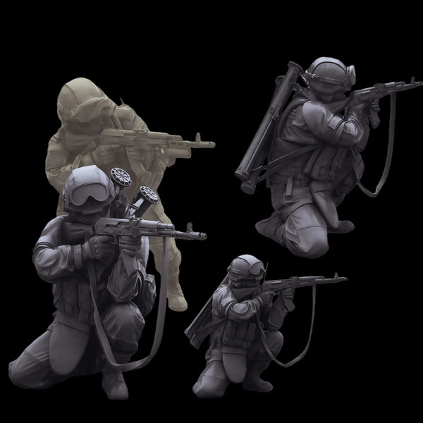 1/35 Modern Tactical Breach Team, 4 Figures, Resin Model Figure Kit, Unassembled and Unpainted
