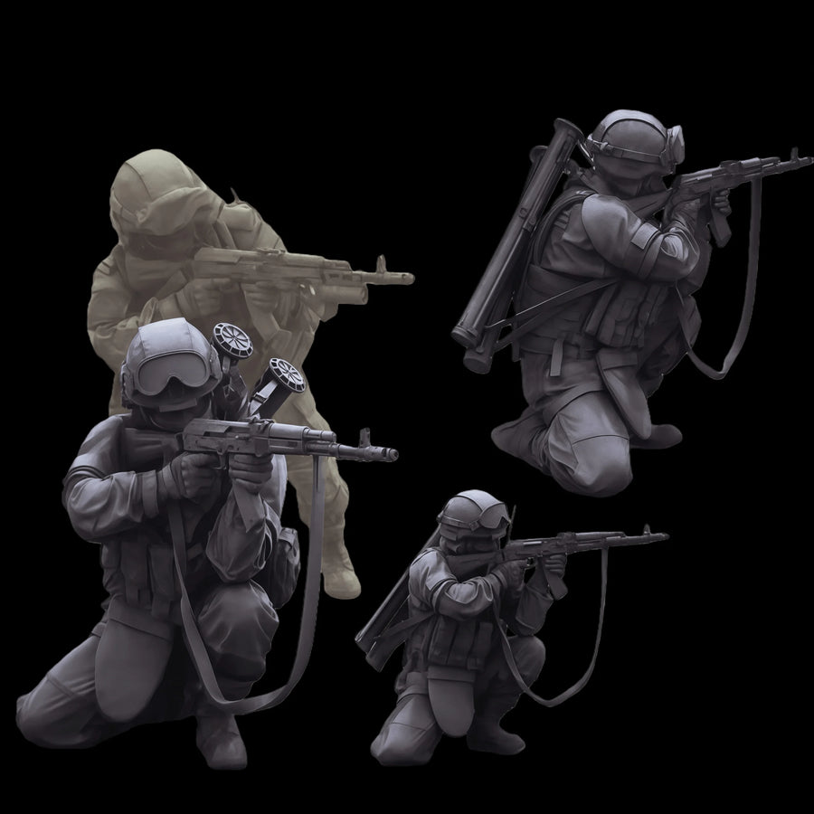 Modern US Tactical Operators Squad with Body Armor 1/35 Resin Figure Kit - resin model view 2
